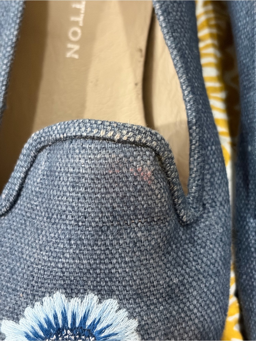 Stubbs & Wootton Palm Beach Floral Denim Slippers | Size 11 - Picture 7 of 8